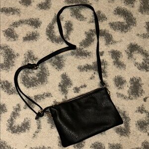 Classic Black Crossbody Shoulder Bag - Unbranded